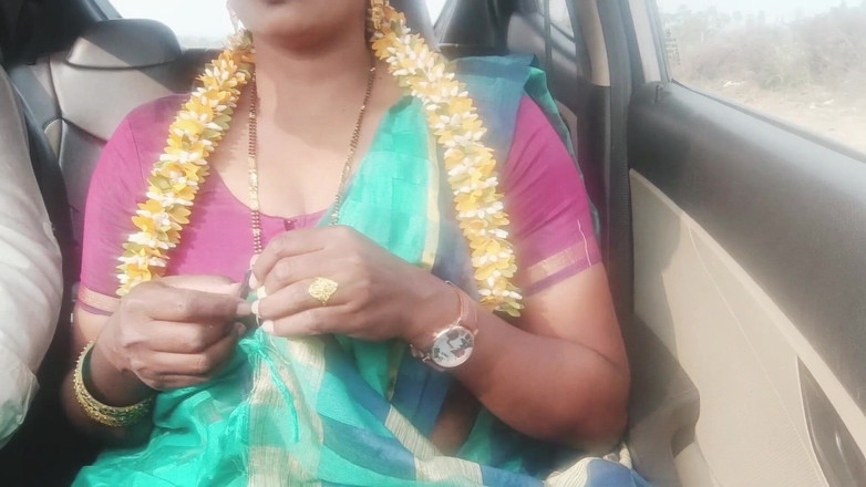 Telugu honey lips: 继父儿媳妇车内性爱,泰卢固语话,第-1部分