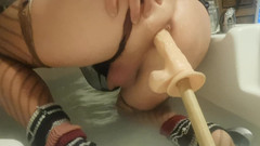 Tiacd: Wet Anal Sex with a Dildo in the Bathroom and...