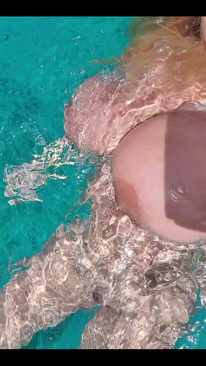 Annabelle Rogers: Swimming in the blue waters of Greece butt naked...