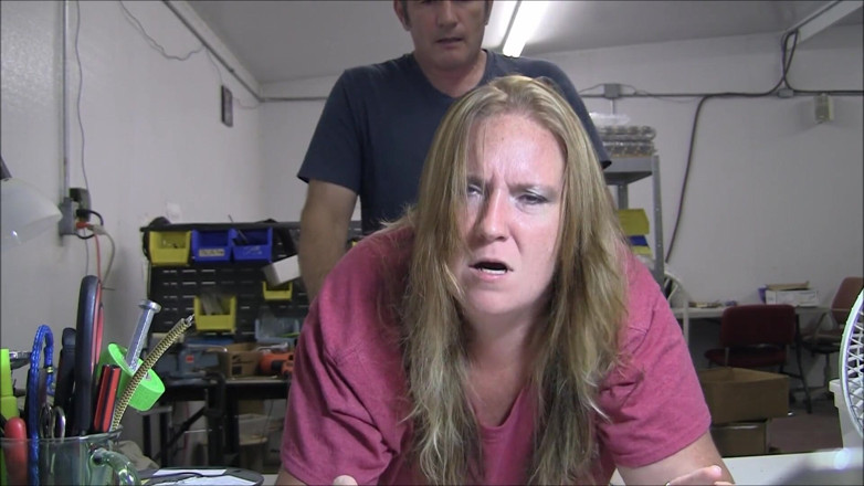 Vibra King Video: Jennifer gets pounded over a table at work