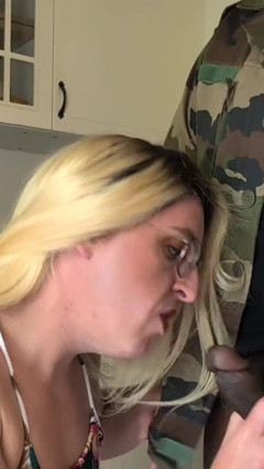A Pretty Blonde Femboy Fucked in the Kitchen by a Black Guy