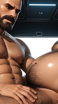 Powerlifter Stepdaddy and Burly Bear in Gentle Oil Massage to Deep Penetration