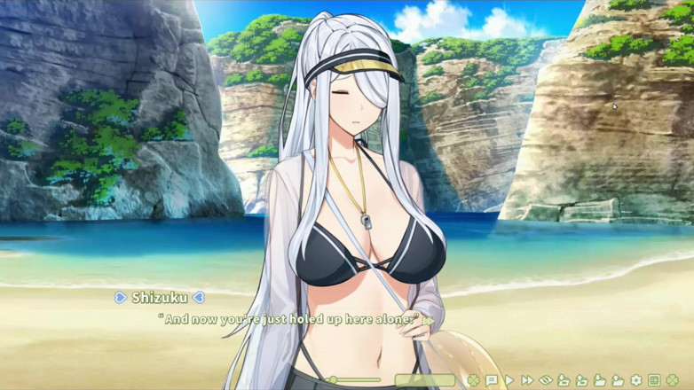 NSFWOtaku: Gioco hentai - clover estivo - Spiaggia Hentai - la bellezza dai capelli...