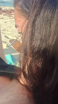 MILF Sucks Cock and Swallows Cum on the Beach POV