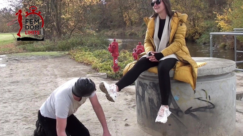 Femdom Limits: Licking Very Muddy Sneakers Clean