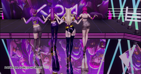 3D-Hentai Games: Girls day - kuchh striptiz ahri, akaali, evlin, kaisa 3di bina sensar...
