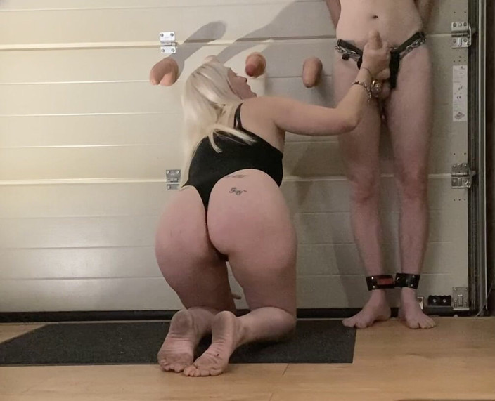 BJQueen and Rod: Keuschheits-cuckold bläst und demütigung