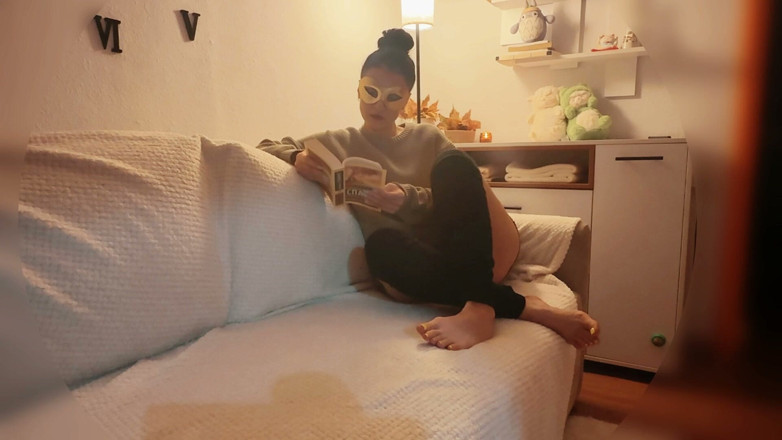 YENIFER696: Cozy Tease: Soft Green Sweater and Socks Shaking