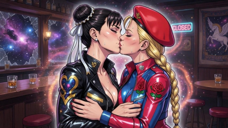 AI Porn: Cammy și Chun Li Kissing Ai