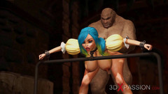 3dxpassion: Beautiful female elf gets fucked by the big ogre in...