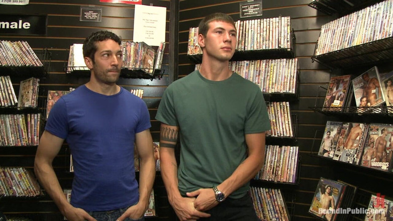 Bound in public: Hot Ripped Stud Gets Punished and Gang Fucked by a...