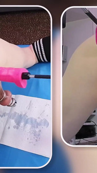 Muhteşem sikiş makinesi anal dildo bekaret kafesinde sikişiyor