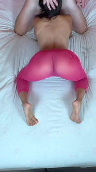 Throat Fuck & Ass Tease with Asian Teen in Tight Leggings - Tight Ass in Yoga Pants on Display During Amateur Deep Throat