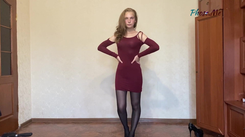 Pantyhose me porn videos: 흑인 팬티 스타킹을 입은 Stacy Modeling 드레스