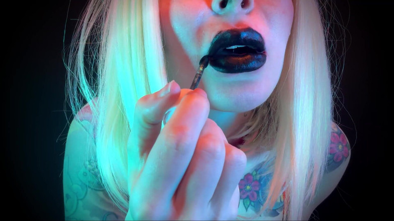 Baal Eldritch: Matte Black Lips for Custom Photos - Lipstick Application, Swatch, Face...