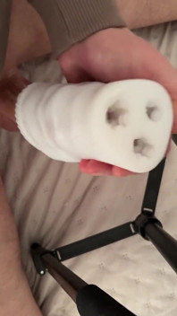 Big Dick Destroys Fleshlight & Fills It with Cum