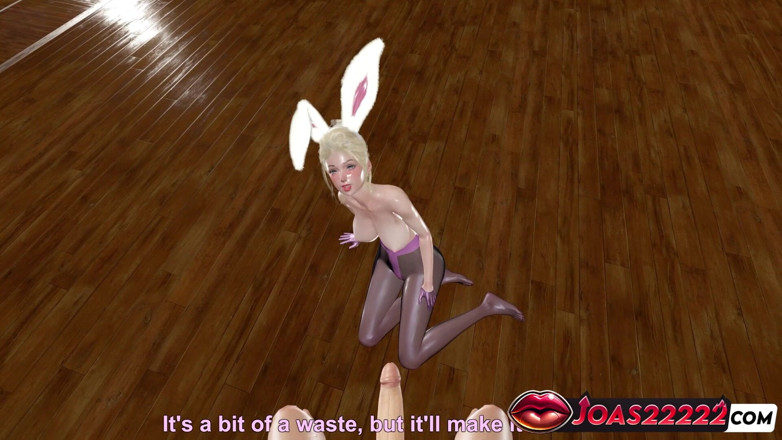 Joas22222: Melissa Nylon 3D 애니메이션 - 가죽 장갑 핸잡, 조잡한 오럴, 입에 딥쓰롯 정액