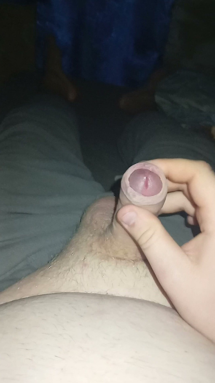 femnickboy: Fat gay jerking uncut cock but no cum