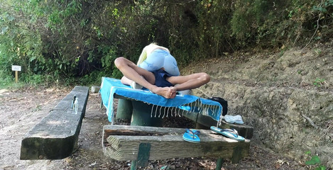 MaskCouple: 屋外テーブルファック