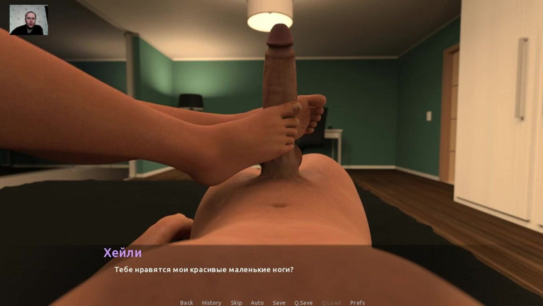 3DXXXTEEN2 Cartoon: Menina masturba um pau para um cara com os pés...
