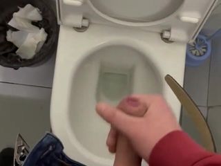 Young cum: My Dick Cums in a Public Toilet Close up