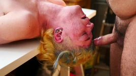 Horny Ftm Gets Fucked on the Desk - Squirt Face and Creampie
