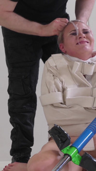 Straightjacket Wearing Teen Punished with Rough Anal Dirty ATM Over Her Pogo Stick