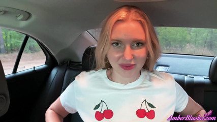 AmberBlushx: Cheerful babe with juicy booty masturbate pussy and cum in...
