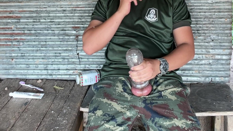 Hiroshi_cr: Horny Solider Thai Jerks off &amp; Cums