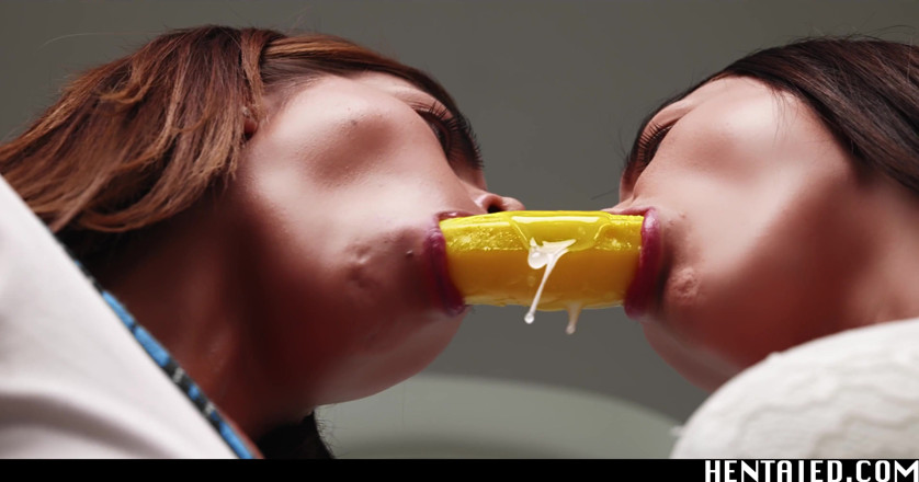 Hentaied: Real life hentai - Two hot teens fuck each other with...