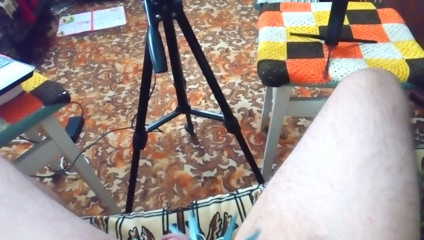 Hot guy solo: The gay jerks off a dick hard on the webcam,...