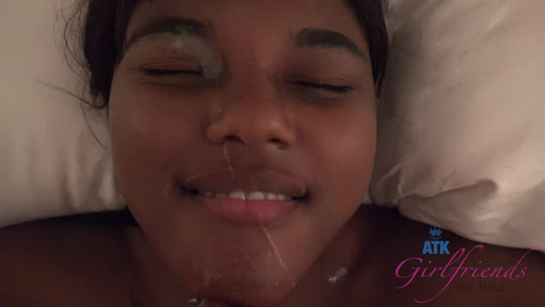 ATK Fans (Girlfriends): Ebony first timer takes massive facial
