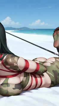 Sexy BDSM-Spiele am strand ist der heißeste Weg, einen Bondage-orgasmus zu haben!
