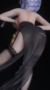 Miku-stellar-marionette tatouages érotiques ; Bas noirs ; Qipao