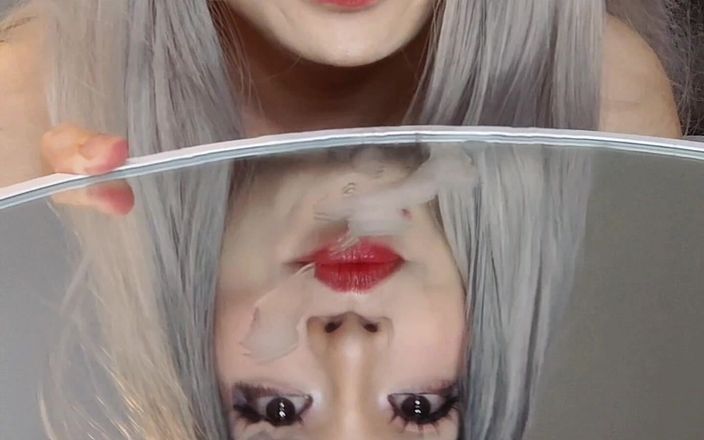 Asian Fem CD: S002 - Femboy Cumshot on Mirror and Eats It