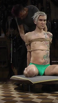 Nicky Bound to Table with Gag