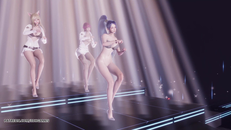 3D-Hentai Games: Momoland - Баам Ахри Кайса Evelynn и сексуальный стриптиз Лиги легенд KDA