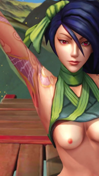 3D Akali Lol เต้นรอบเสา