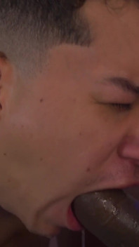Stepdaddy’s Little Sissy Bitch Sucks and Deepthroats Big Black Cock