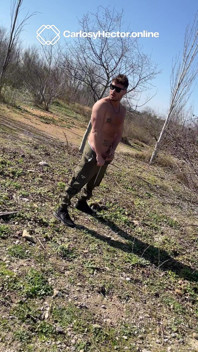 Carlos Jerks His Massive Cock Outdoors - Stroking Hard in the Middle of Nowhere