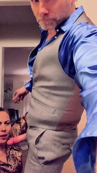 Satin Fetish King: Blue and black satin milf fuck n suck session!
