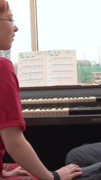 Sweet redhead small titted teen in sneakers in ass fuck after the piano class