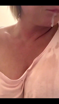 Spitting on My Big Tits and Pierced Nipples and Make Wet My T-shirt