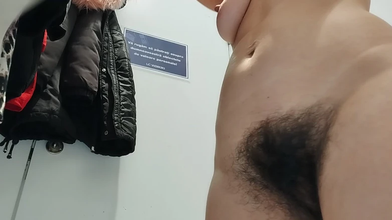 Sexy Tries on Panties. Looking at a Hairy Pussy, Hairy, Big Tits, Big Ass