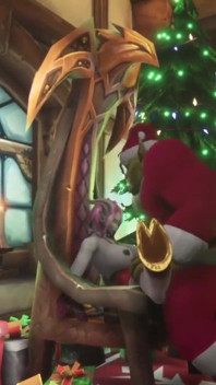 seksi daanvi larki Orc Santa ke land ki savaari karti hai: warcraft parody