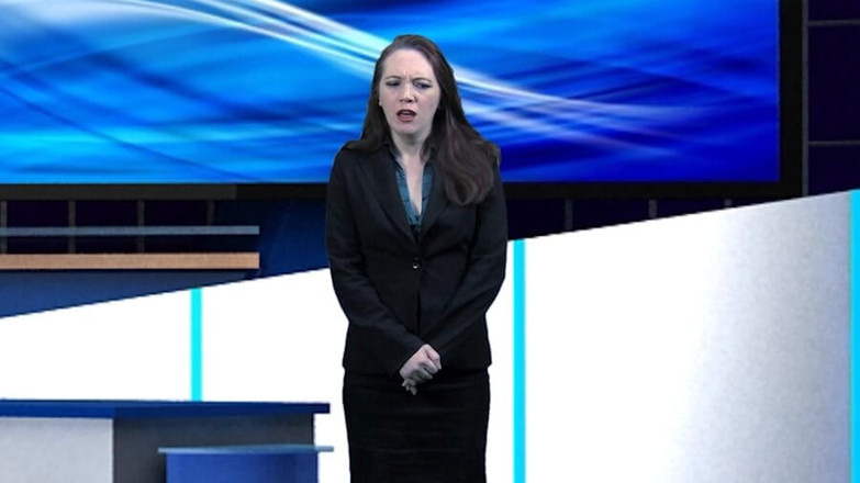 Evangelines Fetish: Evangeline nella sala di notizie