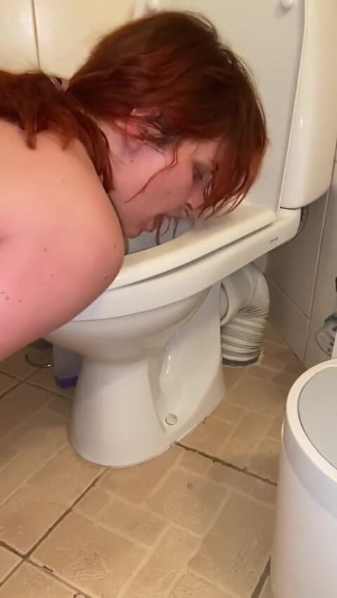 Elena917: Pissing and cleaning the toilet with my tongue