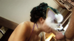 Very hot hardcore: Hung chlap a prsatá holka šukají na maškarní párty