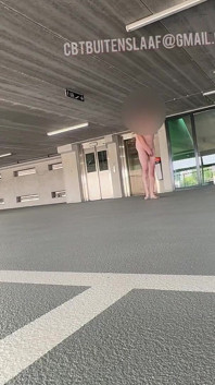 Risky dares outdoor parking garage