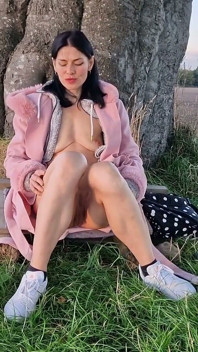 Outdoors Naked with Wide Open Legs